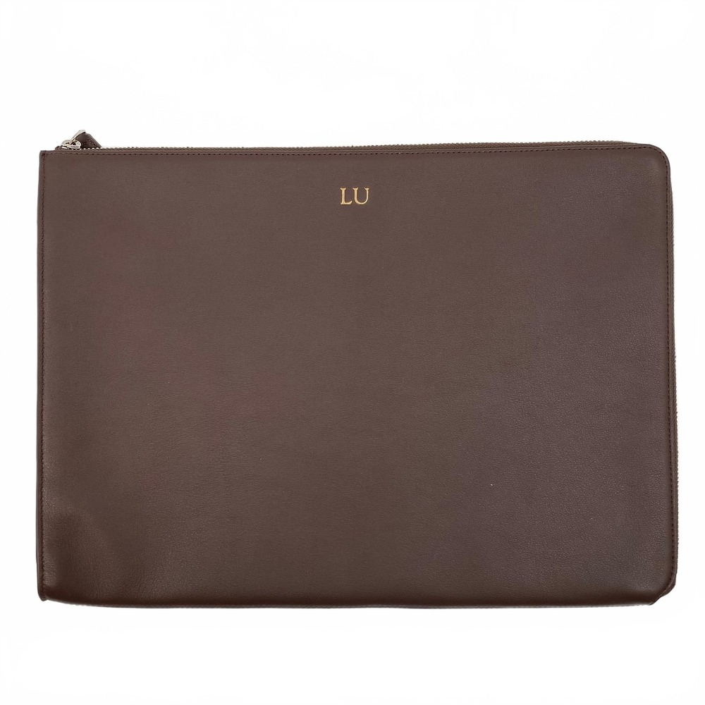 Leatherology Brown Leather Zip Laptop Sleeve | OS Regular